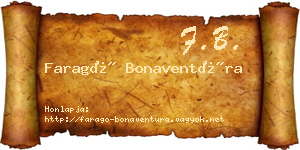 Faragó Bonaventúra névjegykártya