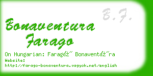 bonaventura farago business card